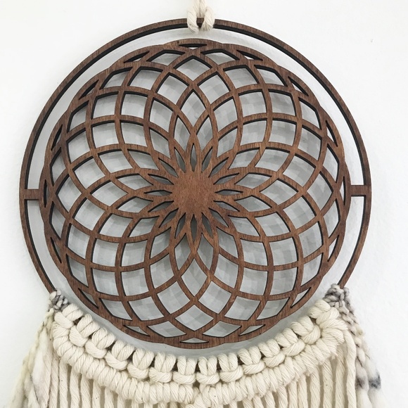 Macrame Wall Hanging Sacred Geometry Meditation - Picture 3 of 8